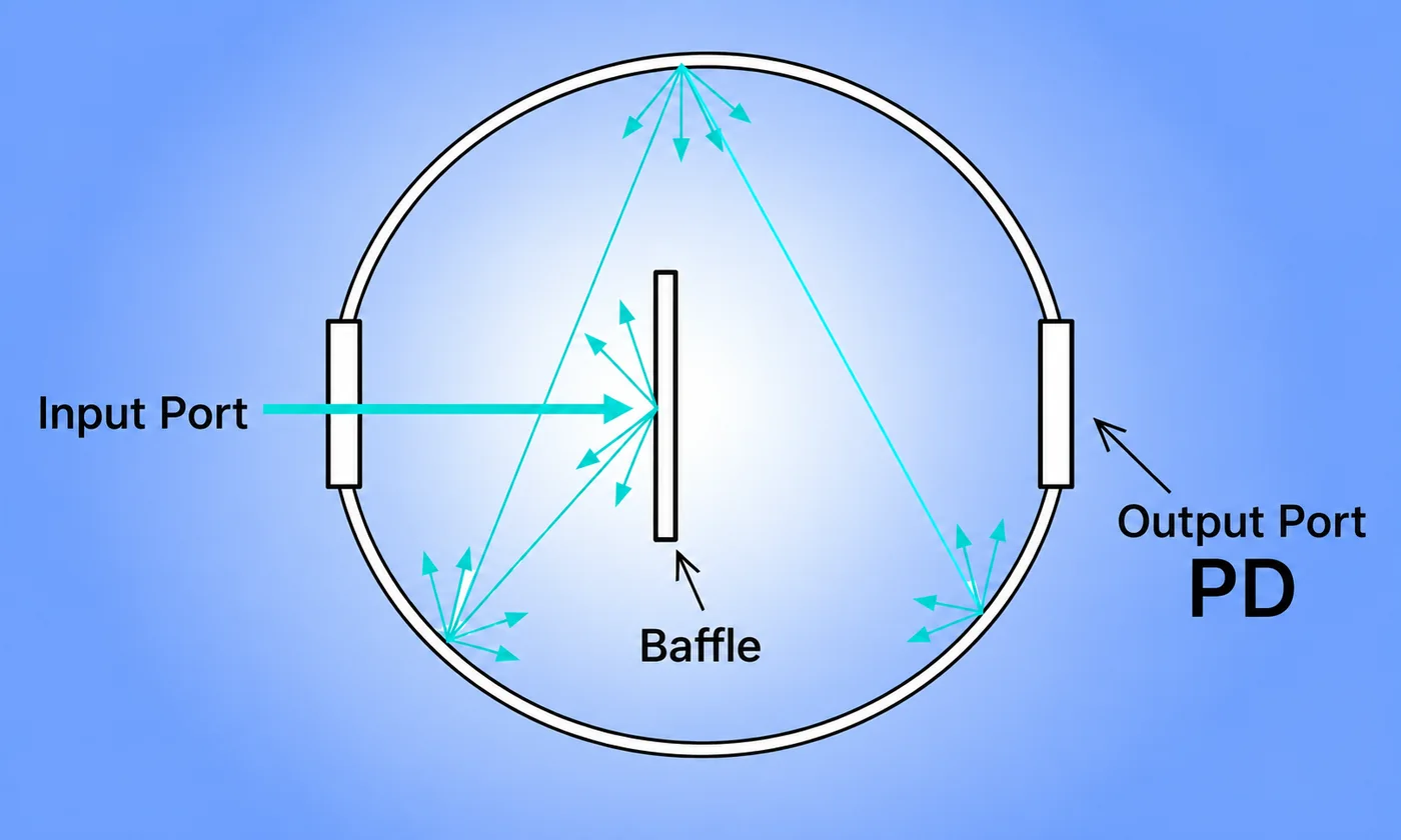 Integrating sphere laser power measurement principle