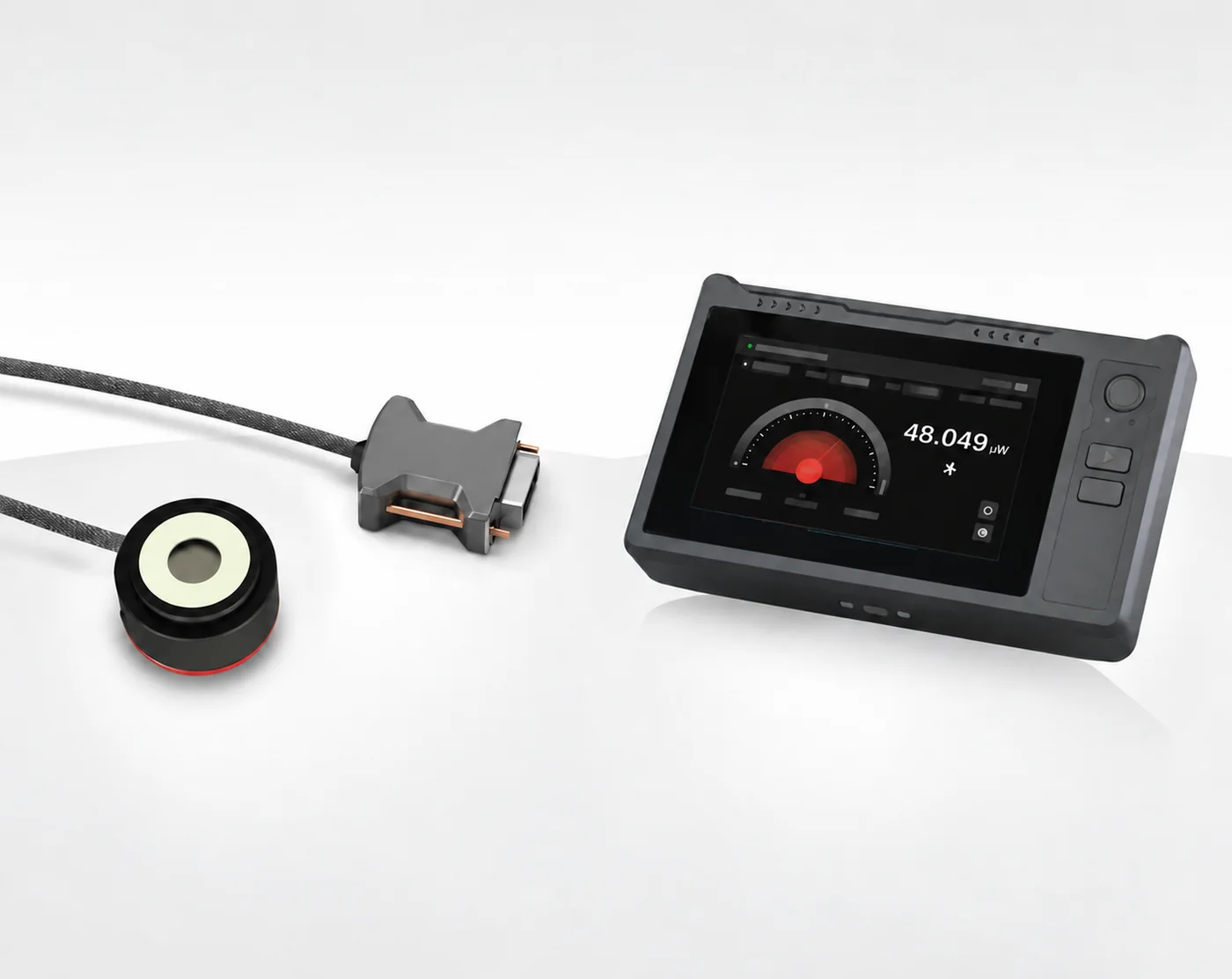 Typical laser power detector head and digital readout