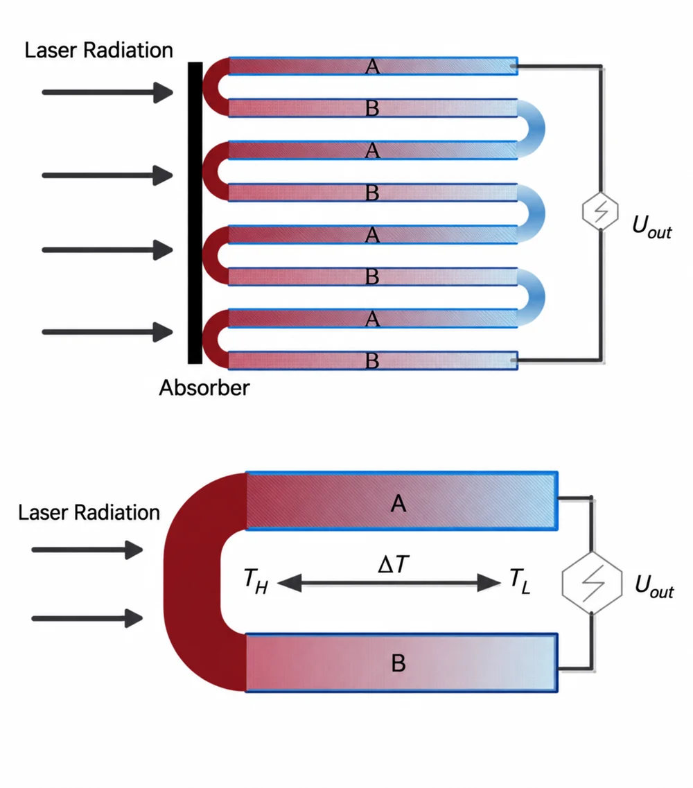 Thermopile laser power measurement principle
